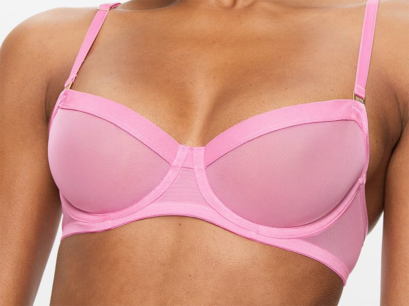 KBX - Zadie Non Pad Plunge Bra in Pink