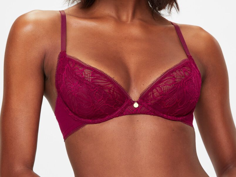 KBX - Alice Padded Balcony Bra in Dark Red