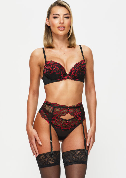 Sexy Lace Padded Plunge Bra image number 0.0