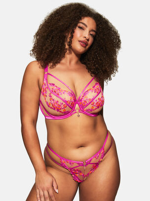 Tropical Tease Non Padded Fuller Bust Plunge Bra - Bright Pink