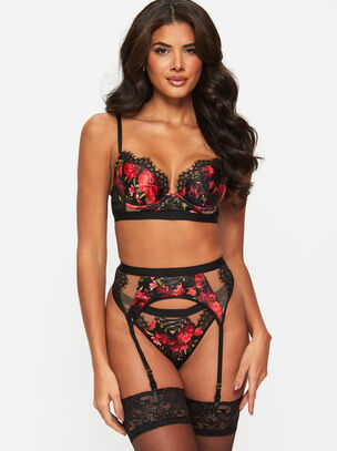 Enchanting Rose Padded Plunge Bra