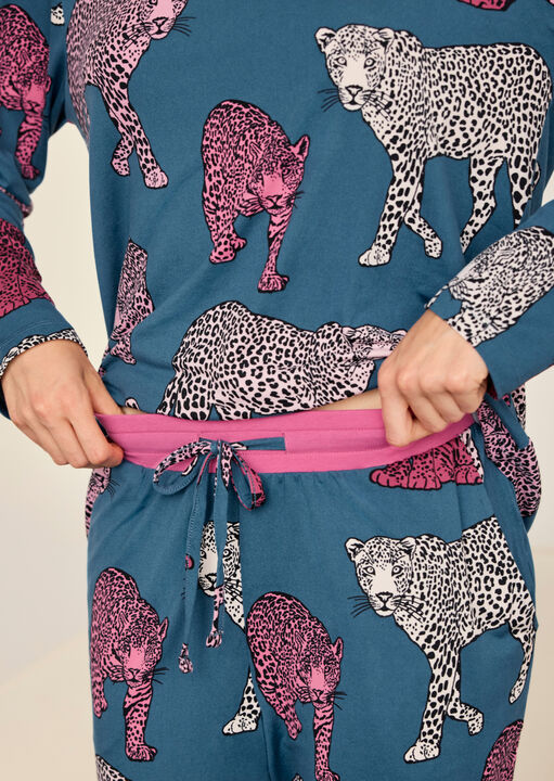 Chelsea Peers Multi Leopard Pyjama Set image number 4.0