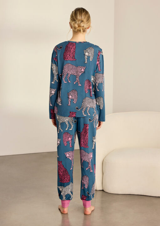 Chelsea Peers Multi Leopard Pyjama Set image number 2.0