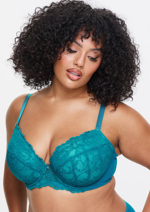 Sexy Lace Padded Plunge Bra image number 3.0