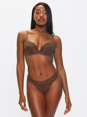 Sexy Lace Padded Plunge Bra