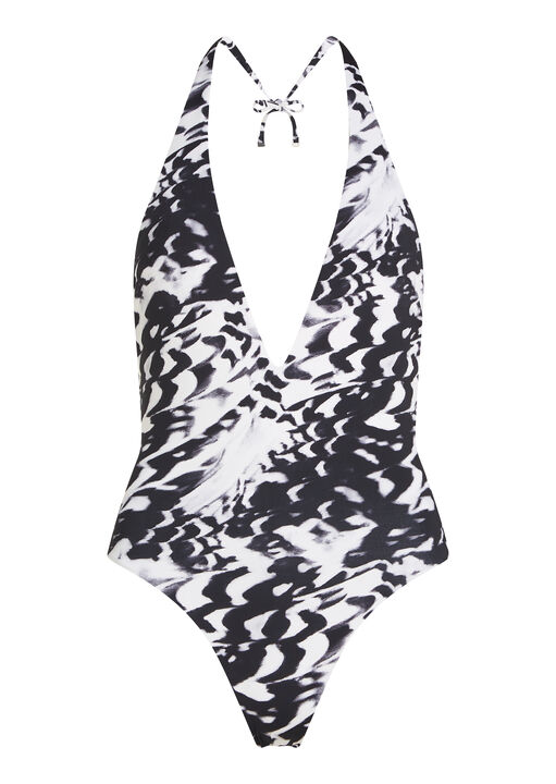 Essentials Plunge Neckline Swimsuit image number 4.0