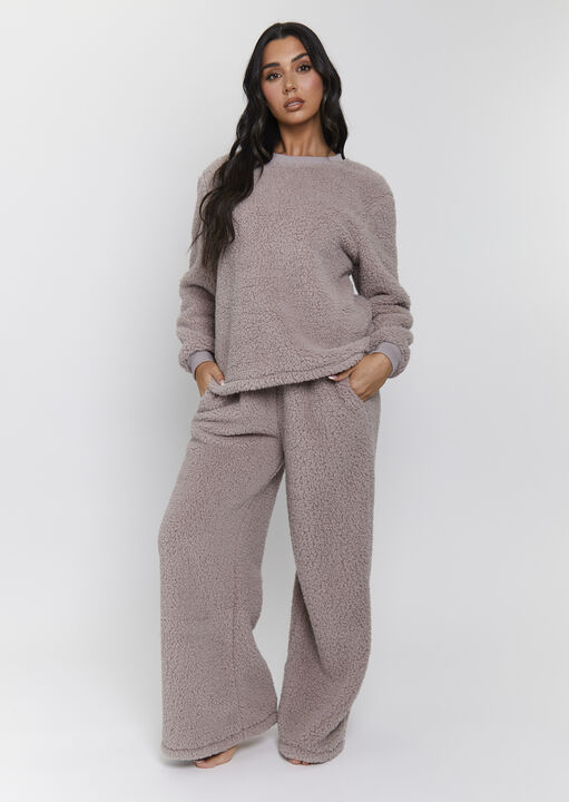 Borg Jumper & Wide Leg Set image number 0.0