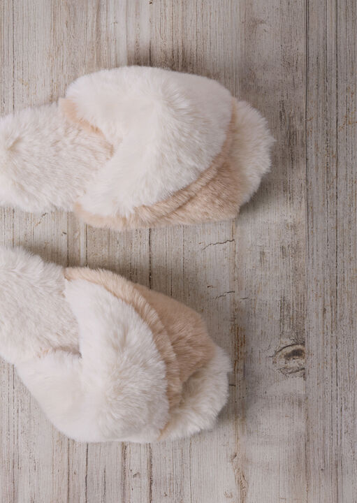 Faux Fur Cross Over Slipper image number 3.0
