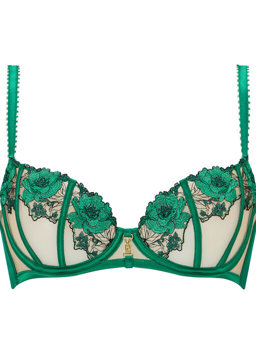 Caged Rose Non Padded Balcony Bra image number 5.0