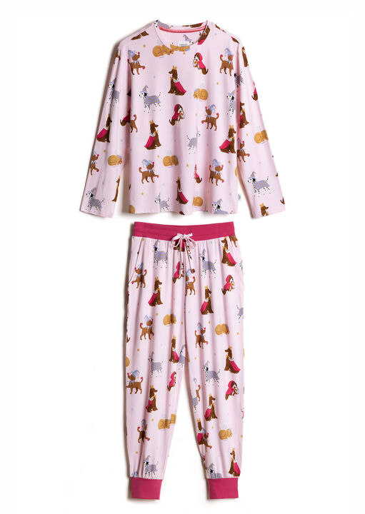 Chelsea Peers Fairytale Dogs Cotton Long Sleeve Pyjama Set image number 5.0