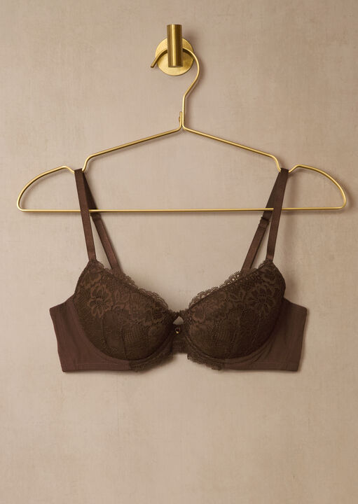 Sexy Lace Padded Plunge Bra image number 5.0