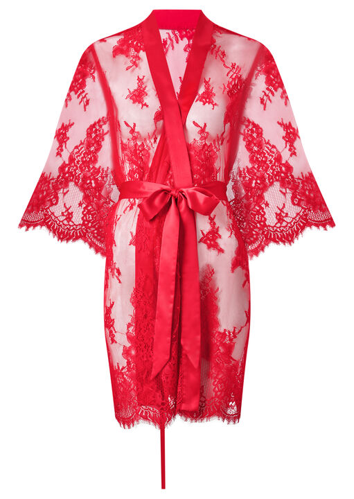 Availing All Over Lace Robe image number 4.0
