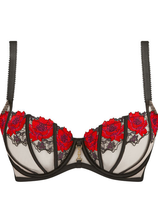 Caged Rose Non Padded Fuller Bust Balcony Bra image number 4.0