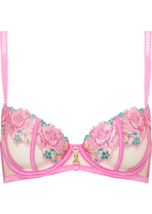 Caged Rose Non Padded Balcony Bra image number 6.0