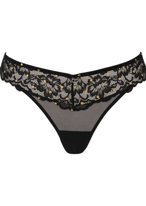 Sexy Lace Foil Spot Thong image number 4.0