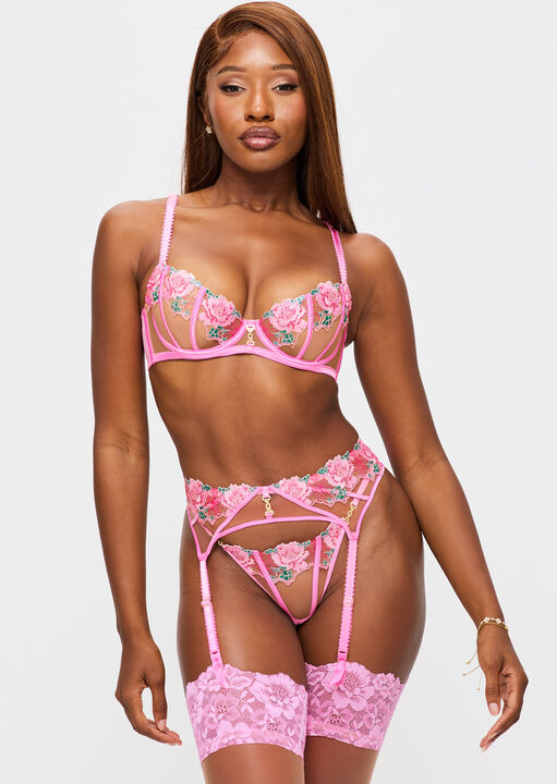 Caged Rose Non Padded Balcony Bra image number 0.0