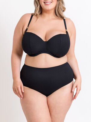Jet Set Padded Balcony Bikini Top - Black