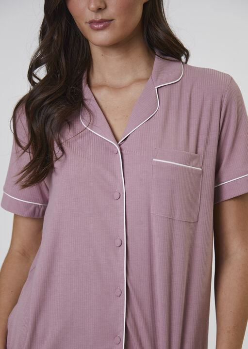 Rib Short Sleeve Revere Set image number 1.0