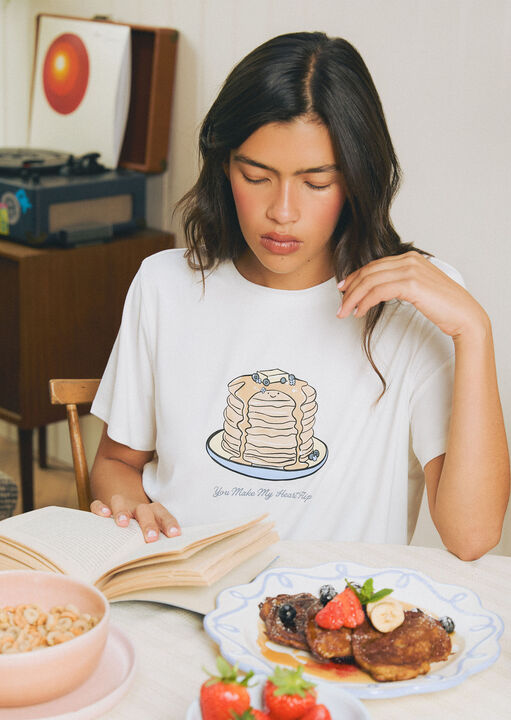 Pancake Stack Cotton Short Sleeve Pyjama Set image number 1.0