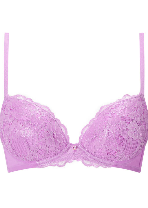Sexy Lace Foiled Padded Plunge image number 4.0