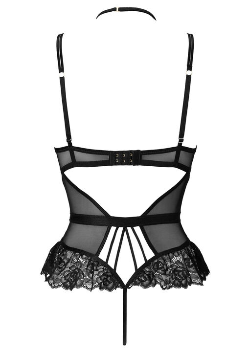 Tease Me Twice Lace Crotchless Teddy Lingerie image number 5.0