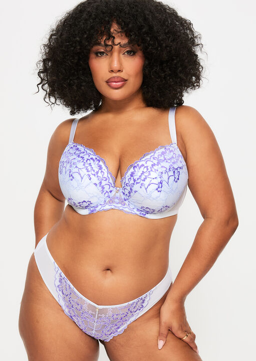 Sexy Lace Padded Plunge Bra image number 1.0