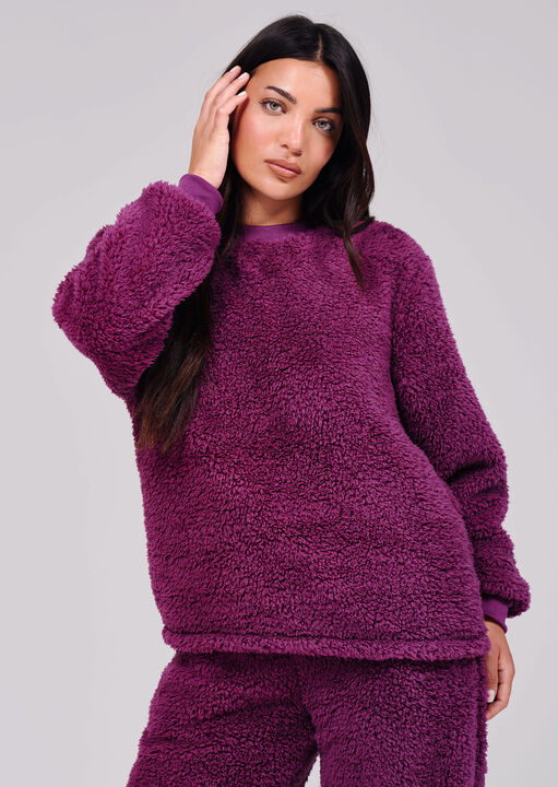 Loungeable Borg Jumper and Wide Leg Jogger Set image number 1.0
