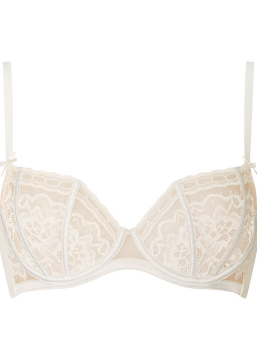 Caged Lace Non Padded Balcony Bra image number 8.0