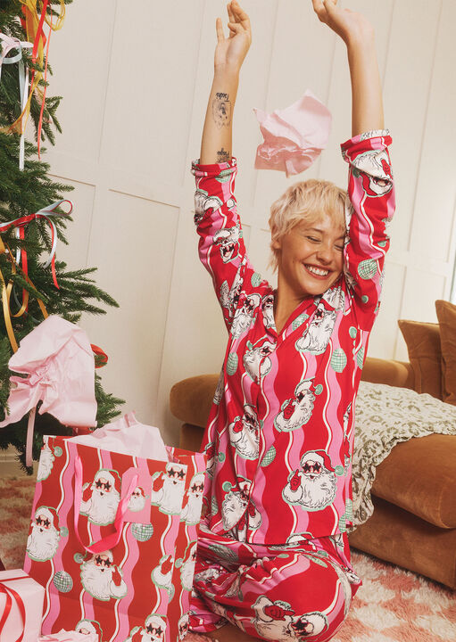 Urban Threads Disco Santa Pyjama Set image number 0.0