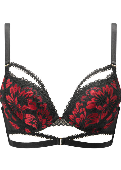 Yours Truly Lace Padded Plunge Bra image number 7.0