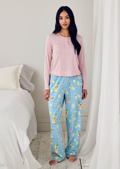 Chelsea Peers Tennis Cocktail Long Slv Set Blue image number 0.0