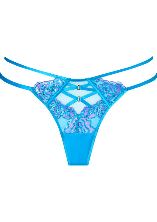 Pearlescent Embroidered Thong image number 6.0