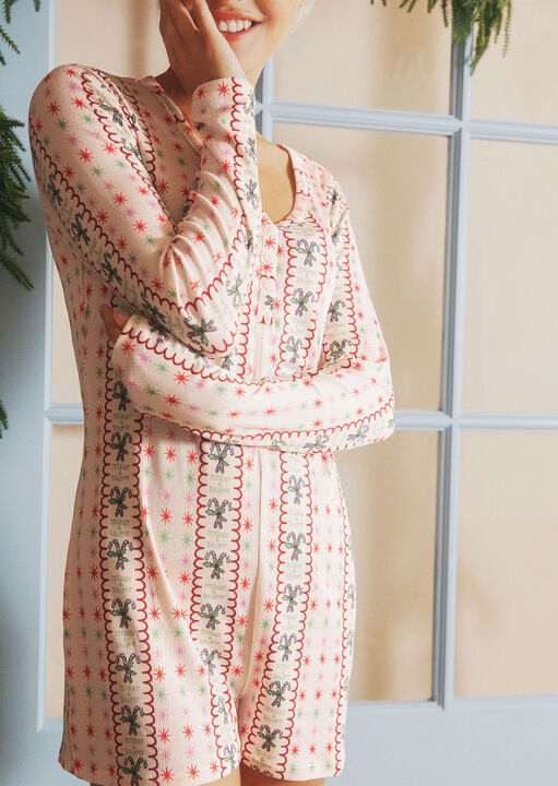 Urban Threads Merry & Bright Cotton Romper image number 3.0