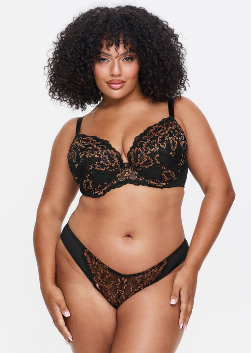 Sexy Lace Padded Plunge Bra image number 1.0