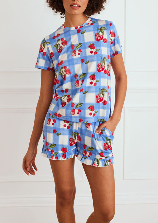 Gingham Cherry Short Sleeve Set image number 0.0
