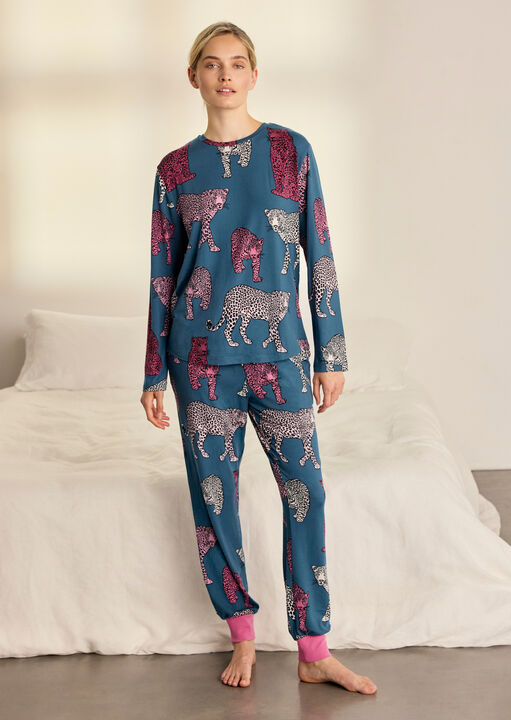 Chelsea Peers Multi Leopard Pyjama Set image number 0.0