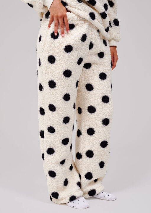 Loungeable Polka Dot Borg Jumper and Jogger image number 5.0
