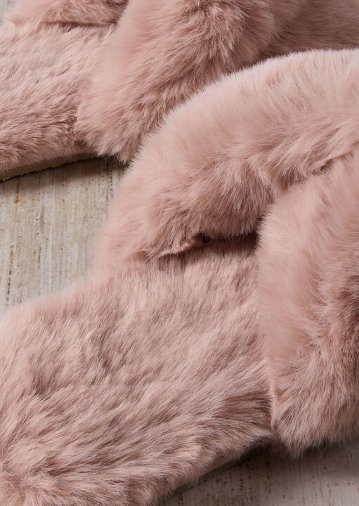 Faux Fur Cross Over Slipper image number 2.0
