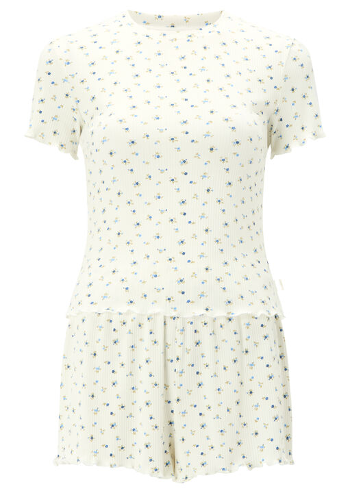 Floral Rib Short Set image number 5.0