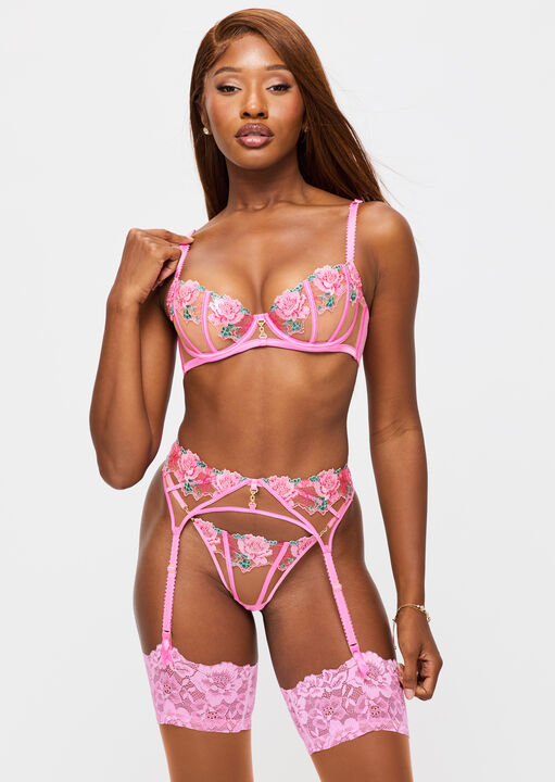 Caged Rose Suspender Belt image number 1.0