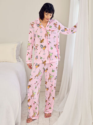 Martini Animal Long Sleeve Set - Pink