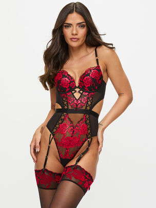Endless Attraction Padded Lingerie Body - Black/Red
