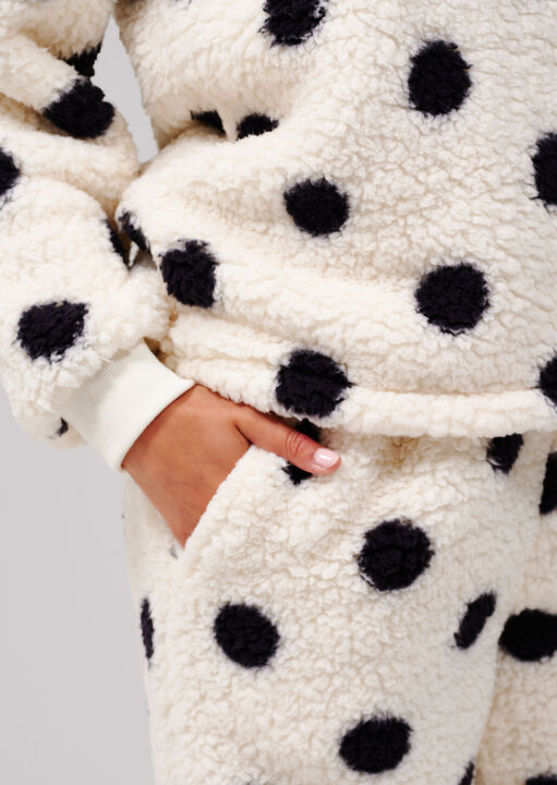 Loungeable Polka Dot Borg Jumper and Jogger image number 4.0