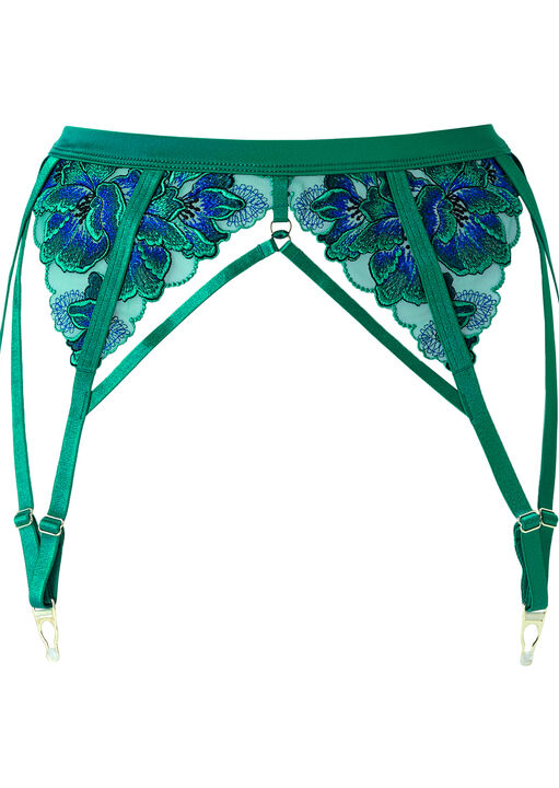 Forbidden Flora Embroidered Waspie Suspender image number 4.0