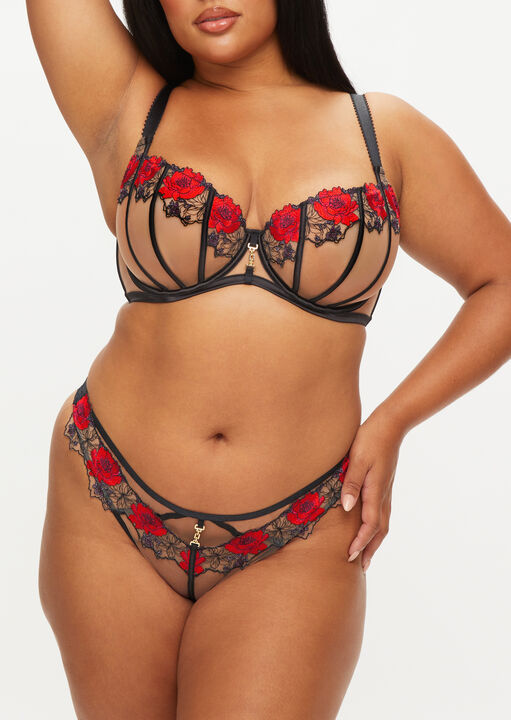 Caged Rose Non Padded Fuller Bust Balcony Bra image number 0.0