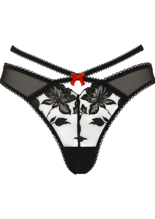 Noir Desire Embroidered Brazilian Knickers image number 4.0