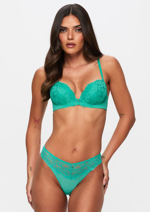 Sexy Lace Padded Plunge Bra image number 0.0