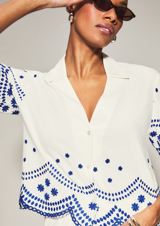 Knickerbox Broderie Floral Embroidered Shirt image number 1.0