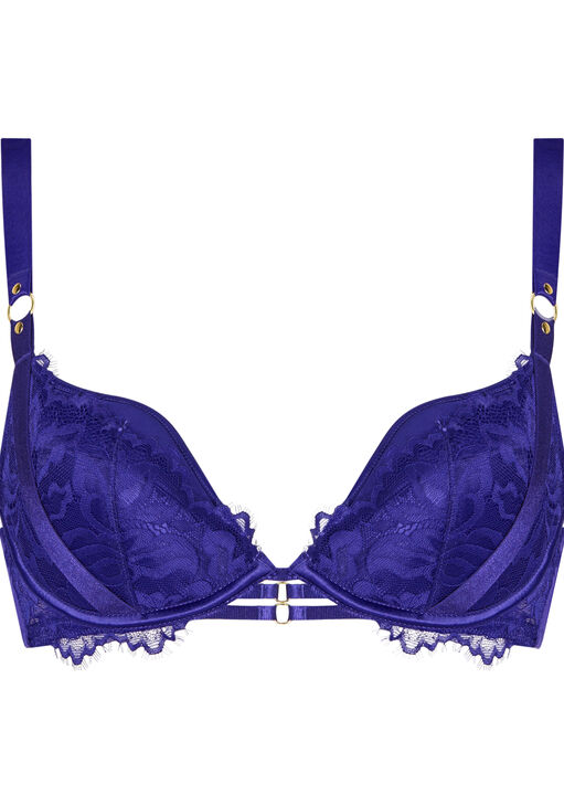 Dark Romance Satin Padded Plunge Bra image number 5.0