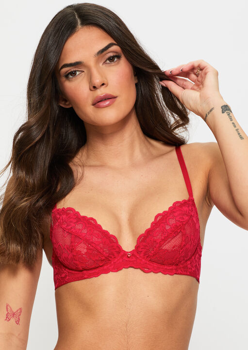 Sexy Lace Non Padded Plunge Bra image number 1.0